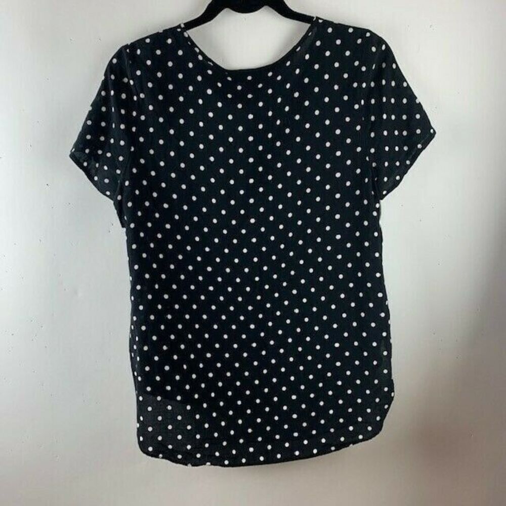 Christopher & Banks Size Small Womens Top Short Sleeve Polka Dot Hi Low Tunic - Picture 2 of 4